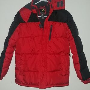 Boys Red and black winter jacket